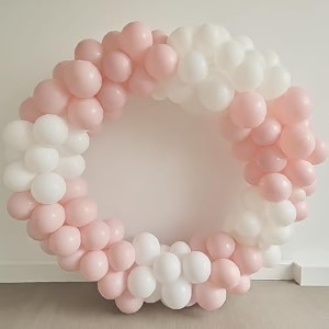 amfin pack of 100 pastel birthday decoration item balloons - white amp pink