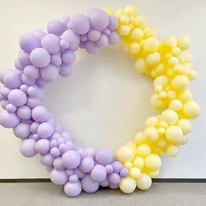 amfin pack of 100 pastel birthday decoration item balloons - yellow amp purple