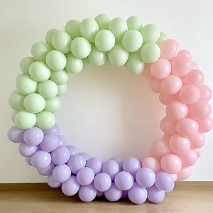 amfin pack of 100 pastel birthday decoration item balloons - pink purple amp green