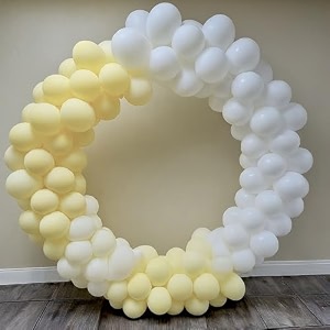 amfin pack of 100 pastel birthday decoration item balloons - white amp yellow