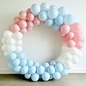 AMFIN (Pack of 100) Pastel Birthday Decoration Item Balloons - Pink, Blue &amp; White