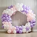 AMFIN (Pack of 100) Pastel Birthday Decoration Item Balloons - Pink, Purple &amp; White