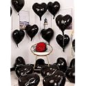 AMFIN (Pack of 20) 18 Inch Heart Foil Balloons - Black &amp; Silver