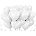 AMFIN (Pack of 20) 18 Inch Heart Foil Balloons - White