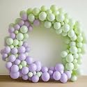 AMFIN (Pack of 200) Pastel Birthday Decoration Item Balloons - Green &amp; Purple