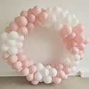 AMFIN (Pack of 200) Pastel Birthday Decoration Item Balloons - White &amp; Pink,Rubber