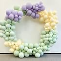 AMFIN (Pack of 200) Pastel Birthday Decoration Item Balloons - Purple, Green &amp; Yellow,Rubber