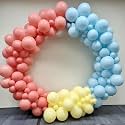 AMFIN (Pack of 200) Pastel Birthday Decoration Item Balloons - Red, Blue &amp; Yellow Rubber