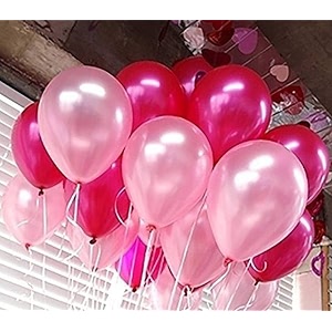 amfin pack of 25 10 inch metallic balloons red and light pink for birthday decoration decoration for weddings engagement anniversary - red amp light pink
