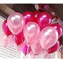 AMFIN® (Pack of 25) 10 inch Metallic Balloons Red and Light Pink for Birthday Decoration, Decoration for Weddings, Engagement, Anniversary - Red &amp; Light Pink