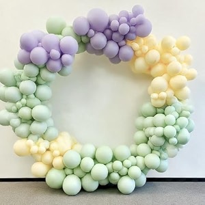amfin pack of 25 pastel birthday decoration item balloons - purple green amp yellow