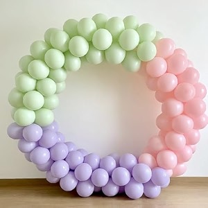 amfin pack of 25 pastel birthday decoration item balloons - pink purple amp green