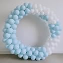 AMFIN (Pack of 25) Pastel Birthday Decoration Item Balloons - White &amp; Blue