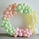 AMFIN (Pack of 25) Pastel Birthday Decoration Item Balloons - Pink, Green &amp; Yellow