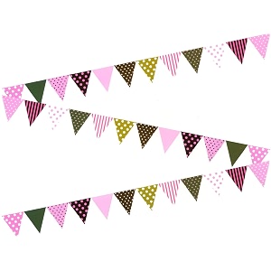 amfin pack of 3 party bunting flags banner for birthday decoration decoration for wedding engagement baby shower 1st birthday anniversary party christmas amp new year - multi star