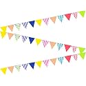 AMFIN® (Pack of 3) Party Bunting Flags Banner for Birthday Decoration, Decoration for Wedding, Engagement, Baby Shower, 1st Birthday, Anniversary Party, Office Party, Christmas & New Year - Multicolor