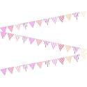 AMFIN® (Pack of 3) Party Bunting Flags Banner for Birthday Decoration, Decoration for Wedding, Engagement, Baby Shower, 1st Birthday, Anniversary Party, Office Party, Christmas &amp; New Year - Pink