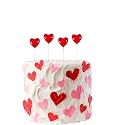 AMFIN (Pack of 4) Heart Shape Cake Toppers for Cake Decoration - Red