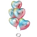 AMFIN® (Pack of 5) 18 Inch Multi-Shaded Heart Shaped Balloons, Heart shape balloons for decoration, Multi heart balloons for decoration, Multi heart foil balloons, valentine balloons - Multi-Shaded