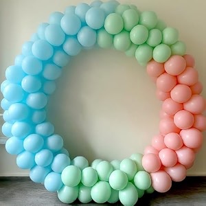 amfin pack of 50 pastel birthday decoration item balloons - red blue amp green