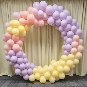 amfin pack of 50 pastel birthday decoration item balloons - pink purple amp yellow