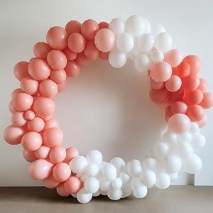 amfin pack of 50 pastel birthday decoration item balloons - white amp red