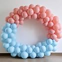 AMFIN (Pack of 50) Pastel Birthday Decoration Item Balloons - Blue &amp; Red