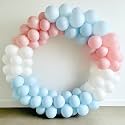 AMFIN (Pack of 50) Pastel Birthday Decoration Item Balloons - Pink, Blue & White