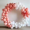 AMFIN (Pack of 50) Pastel Birthday Decoration Item Balloons - White &amp; Red