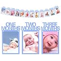 AMFIN® Photo Banner for First Birthday/First Year Birthday Photo Banner/Monthly Photo Banner (12 Months)