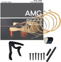 AMG Music Acoustic Guitar String Set with Combo of Saddle set & Quick Change Capo Guitar String