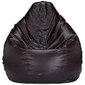AMICA Bean Bag Cover Leatherette Brown Sofa Cover Chair Sturdy Zipper Recliner Bean Bag Cover Organizing Storage Water Resistant Furniture (No Filler), 16 cm, 14 cm