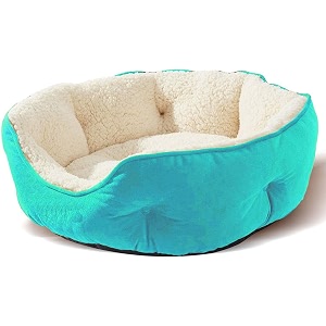 amica dog bed cat beds for indoor cats pet bed for puppy and kitty extra soft amp machine washable with anti-slip amp water-resistant oxford bottom sky xxxl