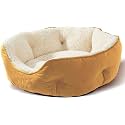 AMICA Dog Bed, Cat Beds for Indoor Cats, Pet Bed for Puppy and Kitty, Extra Soft &amp; Machine Washable with Anti-Slip &amp; Water-Resistant Oxford Bottom (Beige, L)