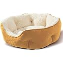 AMICA Dog Bed, Cat Beds for Indoor Cats, Pet Bed for Puppy and Kitty, Extra Soft &amp; Machine Washable with Anti-Slip &amp; Water-Resistant Oxford Bottom (Beige, XXL)