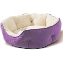 AMICA Dog Bed, Cat Beds for Indoor Cats, Pet Bed for Puppy and Kitty, Extra Soft &amp; Machine Washable with Anti-Slip &amp; Water-Resistant Oxford Bottom (Purple, XXXL)
