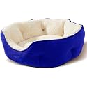 AMICA Dog Bed, Cat Beds for Indoor Cats, Pet Bed for Puppy and Kitty, Extra Soft &amp; Machine Washable with Anti-Slip &amp; Water-Resistant Oxford Bottom (Royal Blue, S)