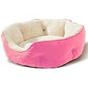 AMICA Dog Bed, Cat Beds for Indoor Cats, Pet Bed for Puppy and Kitty, Extra Soft &amp; Machine Washable with Anti-Slip &amp; Water-Resistant Oxford Bottom (Pink, XXL)