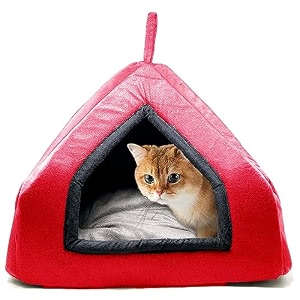 amica premium soft velvet fabric bed for cats kittens amp suitable for dog puppies pet house l red