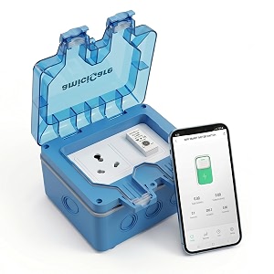 amicicare ip66 waterproof wifi power socket box with energy meter amp timer switch  616a outdoor weatherproof electric socket with smartlife app control  voltage current amp temperature protection