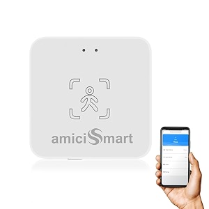 amicismart 24g radar human presence detector mmwave motion sensor- smart life app compatible  automate customized scenes  photocell sensor for light intensity detection