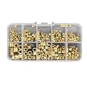 amiciTools 220pcs Brass Heat Set Insert Nuts Kit for 3D Printing – M2 M2.5 M3 M4 M5 M6 Knurled Threaded Inserts for Plastic, Resin, PLA, ABS &amp; PETG Models