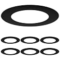 Amico Goof Rings for 6 Inch Recessed Lights, 6 Pack, Black