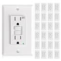 Amico GFCI Outlet 15 Amp, 24 Pack, White, Weather Resistant(WR)