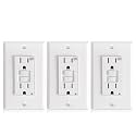 Amico GFCI Outlet 15 Amp, 3 Pack, White, Weather Resistant(WR)