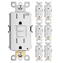 Amico GFCI Outlet 15 Amp, White, 6 Pack, Plates and Screws Not Included