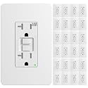 Amico GFCI Outlet 20 Amp, 24 Pack, White, WR, screwless wall Plate