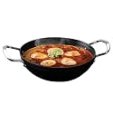 amicus Kitchen Iron Kadai for Cooking &amp; Deep Frying, Pre-Seasoned Iron Kadhai Fry Pan, Gas &amp; Induction Friendly, 22 Cm, 1.5 L, 1.03 Kg, Black