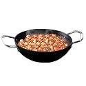 amicus Kitchen Iron Kadai for Cooking &amp; Deep Frying, Pre-Seasoned Iron Kadhai Fry Pan, Gas &amp; Induction Friendly, 27 cm, 2.5 L, 1.47 Kg, Black