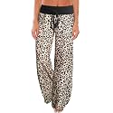AMiERY Women's Comfy Casual Pajama Pants Floral Print Drawstring Palazzo Lounge Pants Wide Leg
